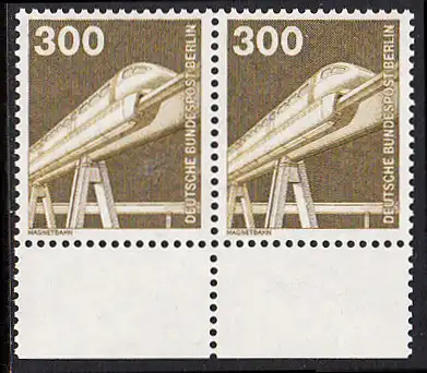BERLIN 1982 Michel-Nummer 672 postfrisch horiz.PAAR RAND unten - Industrie & Technik: Magnetbahn