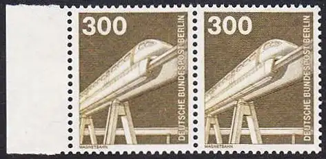 BERLIN 1982 Michel-Nummer 672 postfrisch horiz.PAAR RAND links - Industrie & Technik: Magnetbahn