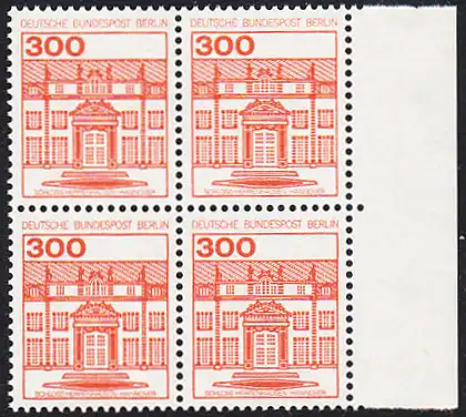 BERLIN 1982 Michel-Nummer 677 postfrisch BLOCK RÄNDER rechts - Burgen & Schlösser: Schloss Herrenhausen