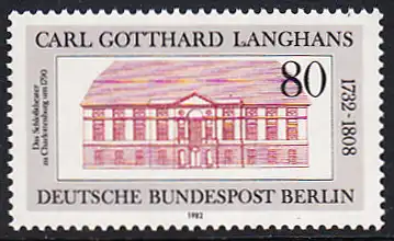 BERLIN 1982 Michel-Nummer 684 postfrisch EINZELMARKE - Carl Gotthard Langhans, Baumeister