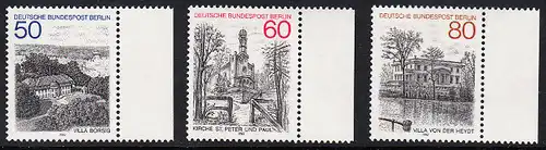 BERLIN 1982 Michel-Nummer 685-687 postfrisch SATZ(3) EINZELMARKEN RÄNDER rechts - Berlin-Ansichten