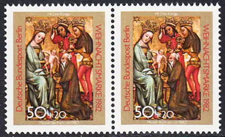 BERLIN 1982 Michel-Nummer 688 postfrisch horiz.PAAR - Weihnachten