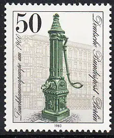 BERLIN 1983 Michel-Nummer 689 postfrisch EINZELMARKE - Historische Straßenpumpen in Berlin: Lauchhammerpumpe, Klausenerplatz