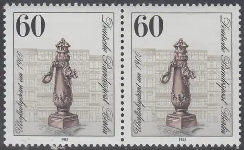 BERLIN 1983 Michel-Nummer 690 postfrisch horiz.PAAR - Historische Straßenpumpen in Berlin: Ventilbrunnen, Chamissoplatz