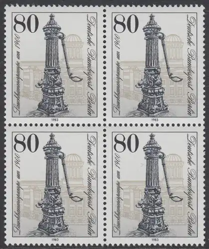 BERLIN 1983 Michel-Nummer 691 postfrisch BLOCK - Historische Straßenpumpen in Berlin: Lauchhammerpumpe, Schlossstraße 