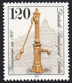 BERLIN 1983 Michel-Nummer 692 postfrisch EINZELMARKE - Historische Straßenpumpen in Berlin: Lauchhammerpumpe, Schlossstraße 