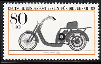 BERLIN 1983 Michel-Nummer 696 postfrisch EINZELMARKE - Historische Motorräder: DKW-Lomos