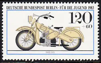 BERLIN 1983 Michel-Nummer 697 postfrisch EINZELMARKE - Historische Motorräder: Mars