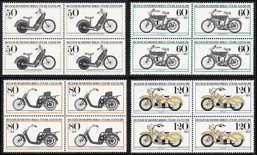 BERLIN 1983 Michel-Nummer 694-697 postfrisch SATZ(4) BLÖCKE - Historische Motorräder