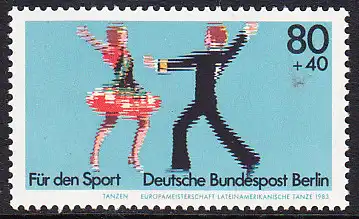 BERLIN 1983 Michel-Nummer 698 postfrisch EINZELMARKE - Sportereignisse 1983: Europameisterschaften in den Lateinamerikanischen Tänzen, Berlin