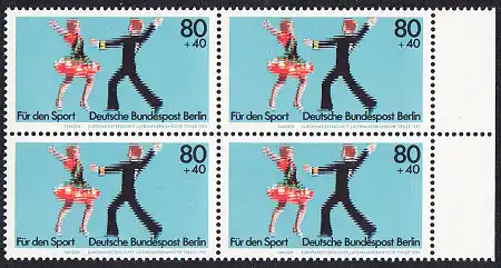 BERLIN 1983 Michel-Nummer 698 postfrisch BLOCK RÄNDER rechts - Sportereignisse 1983: Europameisterschaften in den Lateinamerikanischen Tänzen, Berlin