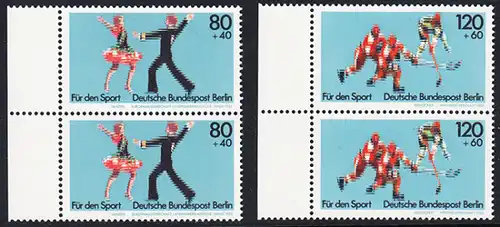 BERLIN 1983 Michel-Nummer 698-699 postfrisch SATZ(2) vert.PAARE RÄNDER links - Sportereignisse 1983