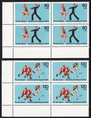 BERLIN 1983 Michel-Nummer 698-699 postfrisch SATZ(2) BLÖCKE ECKRAND unten links - Sportereignisse 1983