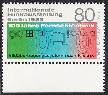 BERLIN 1983 Michel-Nummer 702 postfrisch EINZELMARKE RAND unten - Internationale Funkausstellung (IFA), Berlin