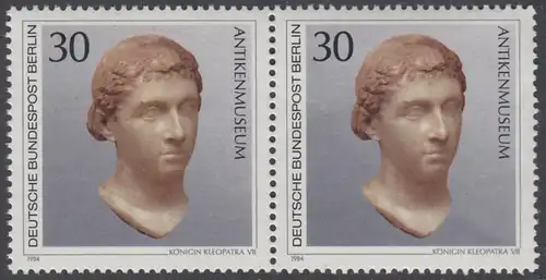 BERLIN 1984 Michel-Nummer 708 postfrisch horiz.PAAR - Kunstschätze in Berliner Museen: Königin Kleopatra VII. (Antikenmuseum)
