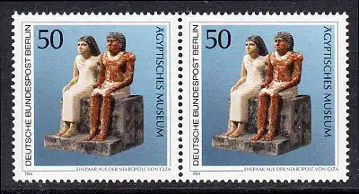 BERLIN 1984 Michel-Nummer 709 postfrisch horiz.PAAR - Kunstschätze in Berliner Museen: Ehepaar aus der Nekropole von Giza (Ägyptisches Museum)