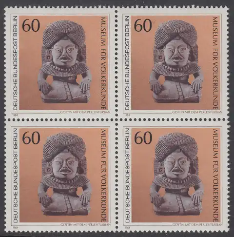 BERLIN 1984 Michel-Nummer 710 postfrisch BLOCK - Kunstschätze in Berliner Museen: Göttin mit dem Perlenturban (Museum für Völkerkunde)