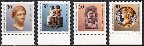 BERLIN 1984 Michel-Nummer 708-711 postfrisch SATZ(4) EINZELMARKEN RÄNDER unten - Kunstschätze in Berliner Museen