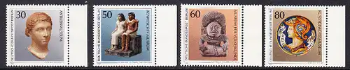 BERLIN 1984 Michel-Nummer 708-711 postfrisch SATZ(4) EINZELMARKEN RÄNDER rechts - Kunstschätze in Berliner Museen