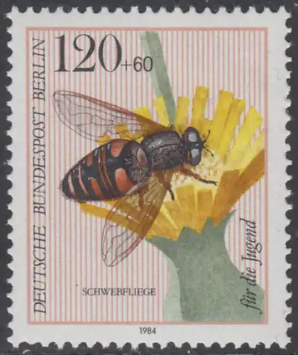 BERLIN 1984 Michel-Nummer 715 postfrisch EINZELMARKE - Bestäuberinsekten: Schwebfliege