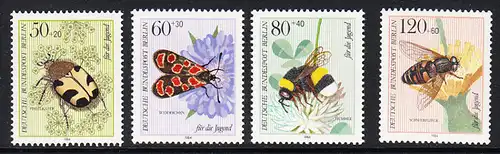 BERLIN 1984 Michel-Nummer 712-715 postfrisch SATZ(4) EINZELMARKEN - Bestäuberinsekten