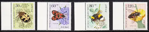 BERLIN 1984 Michel-Nummer 712-715 postfrisch SATZ(4) EINZELMARKEN RÄNDER links - Bestäuberinsekten