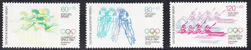 BERLIN 1984 Michel-Nummer 716-718 postfrisch SATZ(3) EINZELMARKEN - Olympische Sommerspiele, Los Angeles