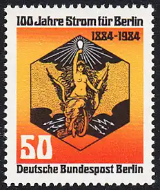 BERLIN 1984 Michel-Nummer 720 postfrisch EINZELMARKE - 100 Jahre Strom für Berlin
