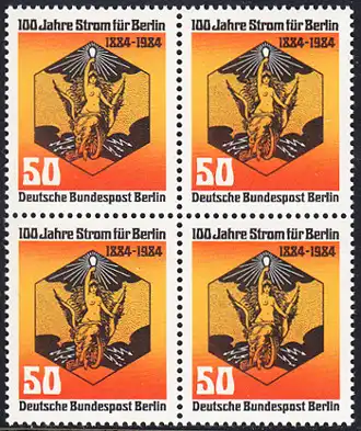 BERLIN 1984 Michel-Nummer 720 postfrisch BLOCK - 100 Jahre Strom für Berlin