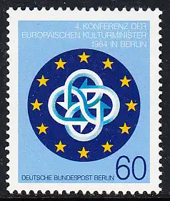 BERLIN 1984 Michel-Nummer 721 postfrisch EINZELMARKE - Konferenz der Europäischen Kulturminister, Berlin