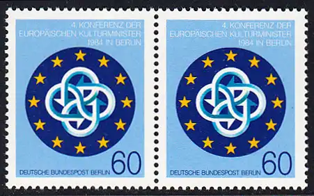 BERLIN 1984 Michel-Nummer 721 postfrisch horiz.PAAR - Konferenz der Europäischen Kulturminister, Berlin