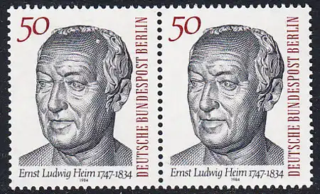 BERLIN 1984 Michel-Nummer 723 postfrisch horiz.PAAR - Dr. Ernst Ludwig Heim, Arzt