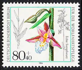BERLIN 1984 Michel-Nummer 726 postfrisch EINZELMARKE - Orchideen: Echte Sumpfwurz