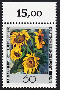 BERLIN 1984 Michel-Nummer 728 postfrisch EINZELMARKE RAND oben (b) - Karl Schmidt-Rottluff, Maler und Grafiker