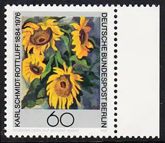 BERLIN 1984 Michel-Nummer 728 postfrisch EINZELMARKE RAND rechts - Karl Schmidt-Rottluff, Maler und Grafiker
