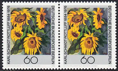 BERLIN 1984 Michel-Nummer 728 postfrisch horiz.PAAR - Karl Schmidt-Rottluff, Maler und Grafiker