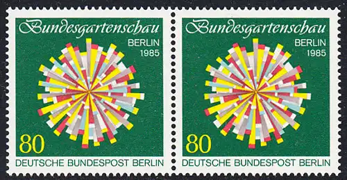 BERLIN 1985 Michel-Nummer 734 postfrisch horiz.PAAR - Bundesgartenschau, Berlin