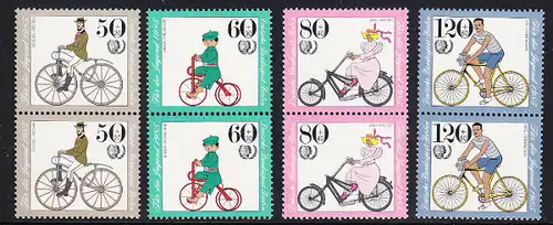 BERLIN 1985 Michel-Nummer 735-738 postfrisch SATZ(4) vert.PAARE - Historische Fahrräder