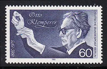 BERLIN 1985 Michel-Nummer 739 postfrisch EINZELMARKE - Otto Klemperer, Dirigent