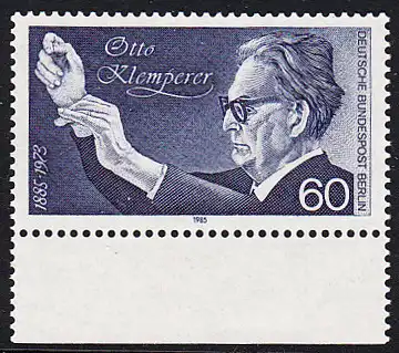 BERLIN 1985 Michel-Nummer 739 postfrisch EINZELMARKE RAND unten - Otto Klemperer, Dirigent