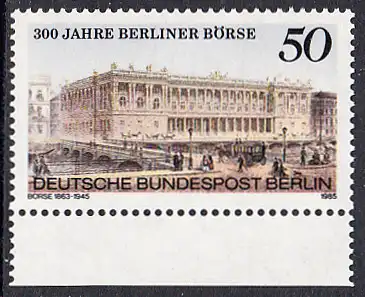 BERLIN 1985 Michel-Nummer 740 postfrisch EINZELMARKE RAND unten - Berliner Börse