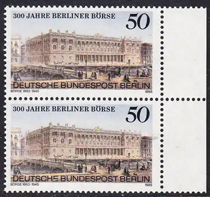 BERLIN 1985 Michel-Nummer 740 postfrisch vert.PAAR RAND rechts - Berliner Börse