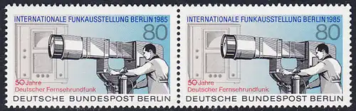BERLIN 1985 Michel-Nummer 741 postfrisch horiz.PAAR - Internationale Funkausstellung (IFA), Berlin / 50 Jahre Deutscher Fernsehrundfunk