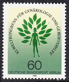 BERLIN 1985 Michel-Nummer 742 postfrisch EINZELMARKE - Weltkongress der Internationalen Gesellschaft für Gynäkölpgie und Geburtshilfe (FIGO), Berlin