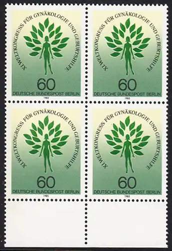 BERLIN 1985 Michel-Nummer 742 postfrisch BLOCK RÄNDER unten - Weltkongress der Internationalen Gesellschaft für Gynäkölpgie und Geburtshilfe (FIGO), Berlin
