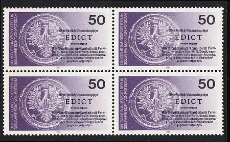 BERLIN 1985 Michel-Nummer 743 postfrisch BLOCK - Edikt von Potsdam