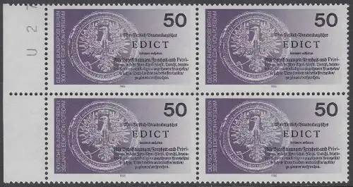 BERLIN 1985 Michel-Nummer 743 postfrisch BLOCK RÄNDER links - Edikt von Potsdam