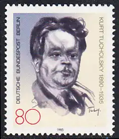 BERLIN 1985 Michel-Nummer 748 postfrisch EINZELMARKE - Kurt Tucholsky, Schriftsteller