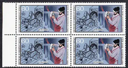 BERLIN 1986 Michel-Nummer 755 postfrisch BLOCK RÄNDER links - Handwerksberufe: Schlosser