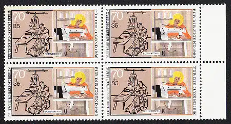 BERLIN 1986 Michel-Nummer 756 postfrisch BLOCK RÄNDER rechts - Handwerksberufe: Schneider